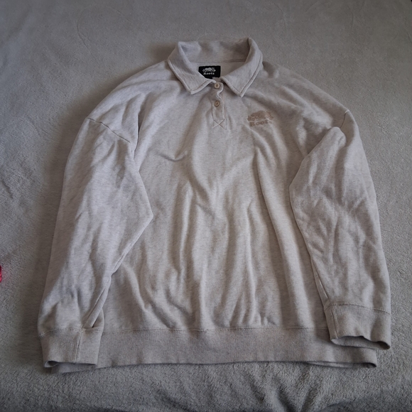 Roots Women's Unisex Size XL Oatmeal Organic Original Button Polo Sweater - Picture 4 of 11